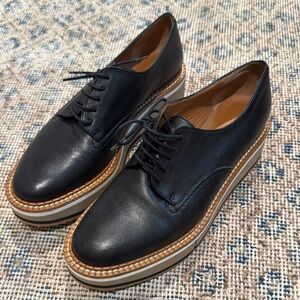 CLERGERIE ‘Berlin 3’ Leather Oxford Platform sz 38.5